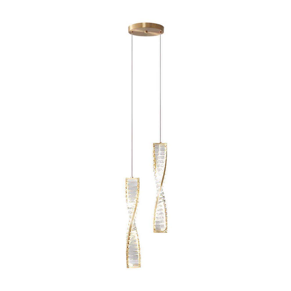 Marilyn Modern Spiral Strip Metal Pendant Light, Black/Gold