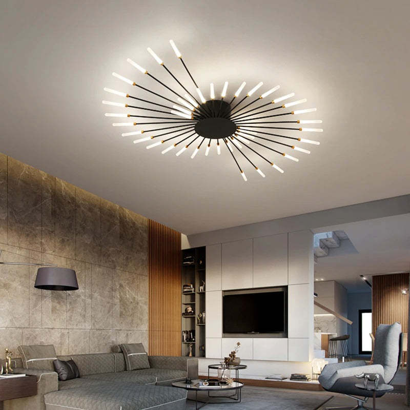 Modern Flush Mount Ceiling Light Fireworks Black Gold Las Sola Las Sola UK