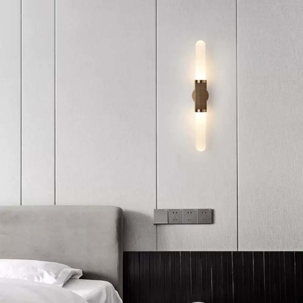 Meza Modern Long Pole Glass Luxury Wall Light Shades Hallway Bedroom Living Room