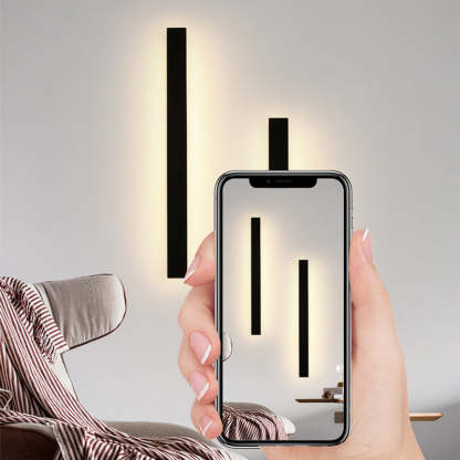 Edge Minimalist Linear Metal Outdoor Wall Lamp, Black, Balcony/Terrace