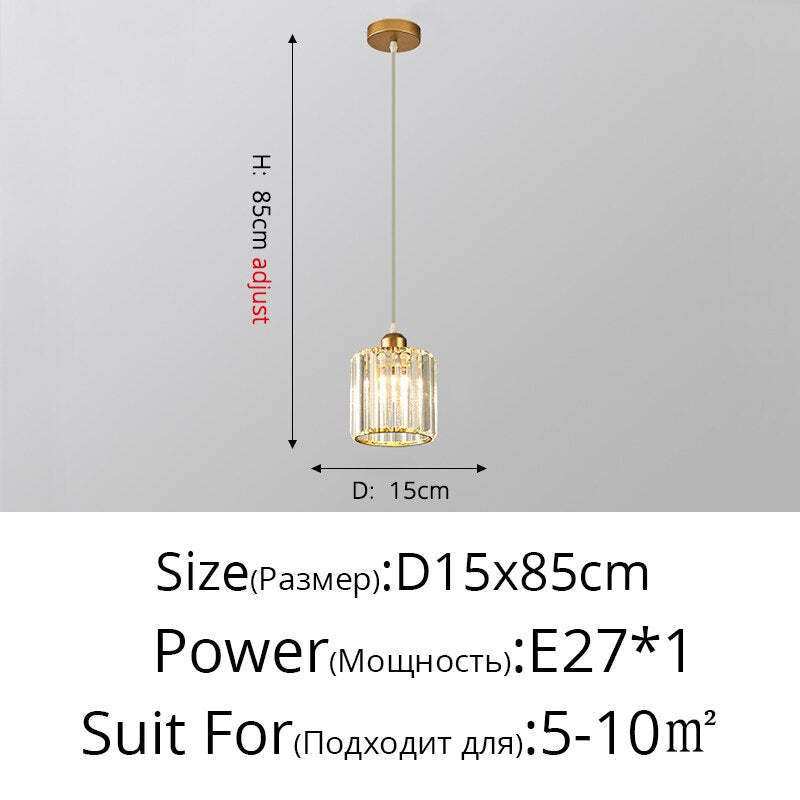 Herbert Modern Cluster Cylinder Glass Pendant Light, Black/Gold