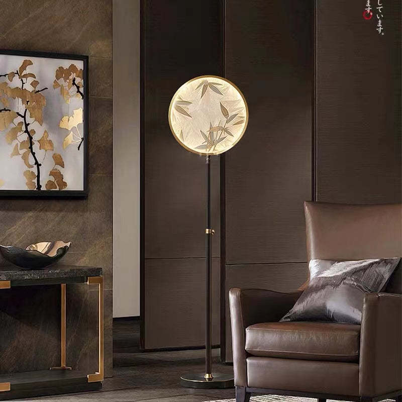 Jade Zen Artistic Circle Floor Lamp Metal Glass