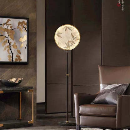 Jade Zen Artistic Circle Floor Lamp Metal Glass