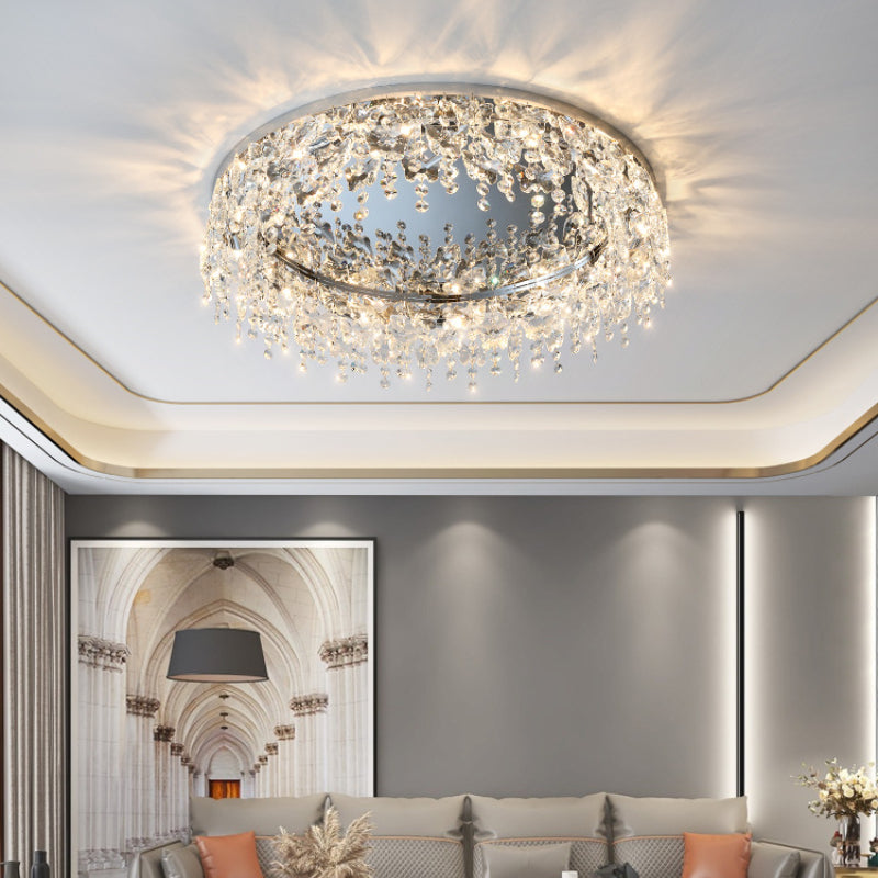 Kristy Modern Flush Mount Ceiling Light Light Metal/Crystal Living Room