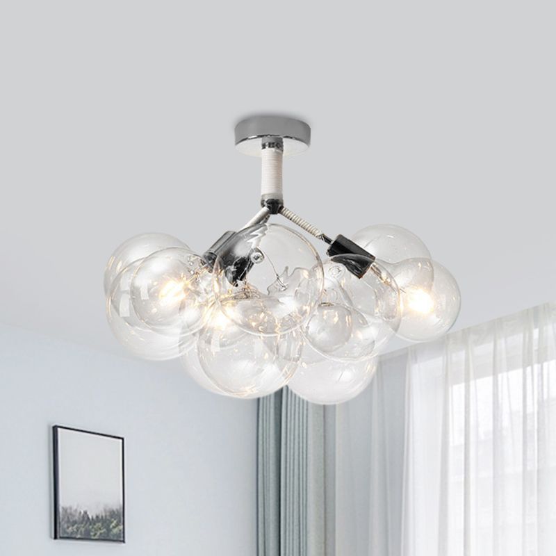 Modern glass bubble chandelier for living room