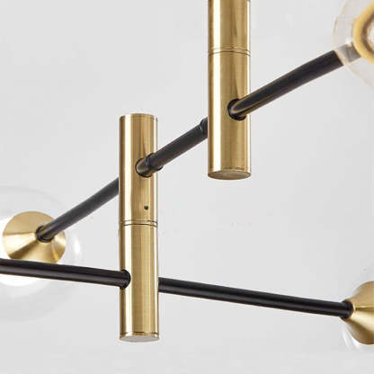 Valentina Nordic Spherical Bubble Metal/Glass Chandelier, Black/Gold