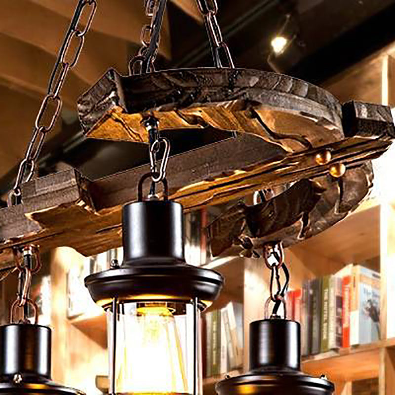 Rustic Austin Chandelier: Wooden & Metal Lighting