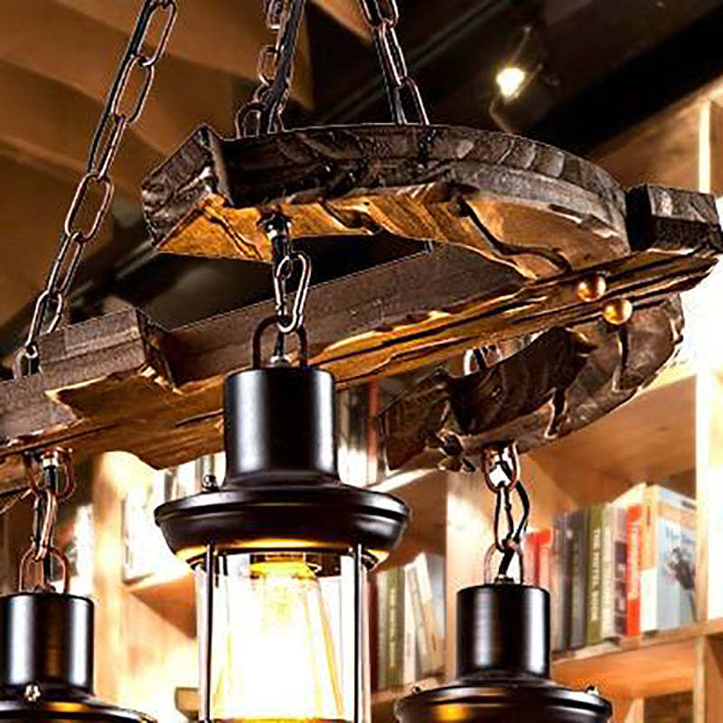 Rustic Austin Chandelier: Wooden & Metal Lighting