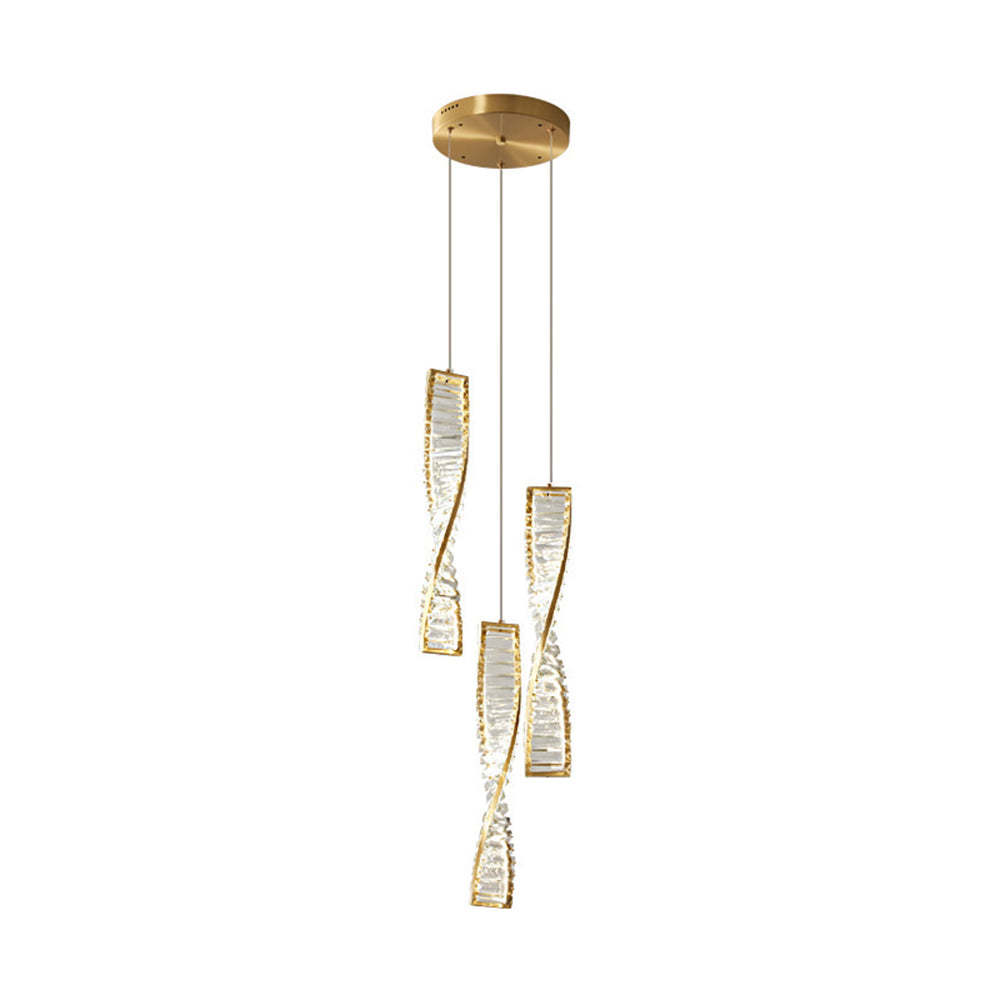 Marilyn Modern Spiral Strip Metal Pendant Light, Black/Gold