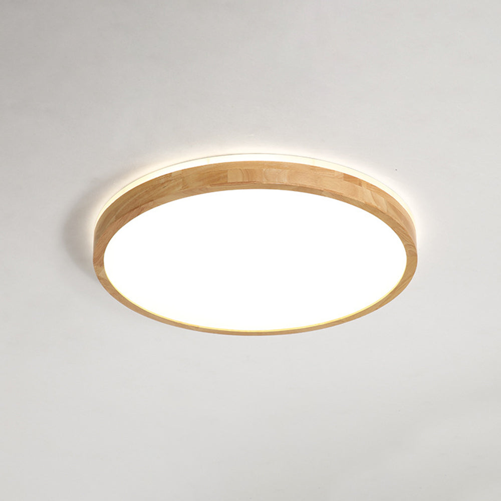 Round wood flush mount ceiling light - Ozawa Nordic design