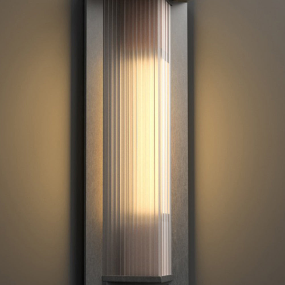 Orr Modern Rectangular Acrylic Outdoor Wall Lamp Transparent