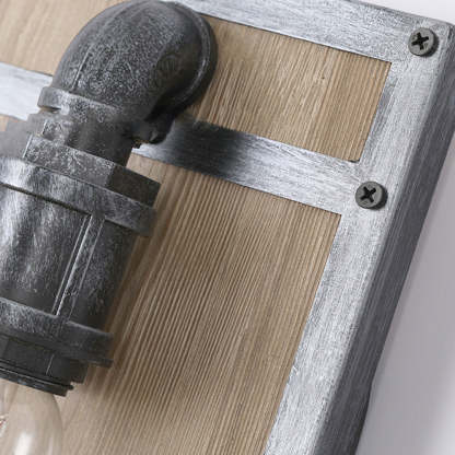 Alessio Vintage Industrial Wall Lamp - Wood and Metal