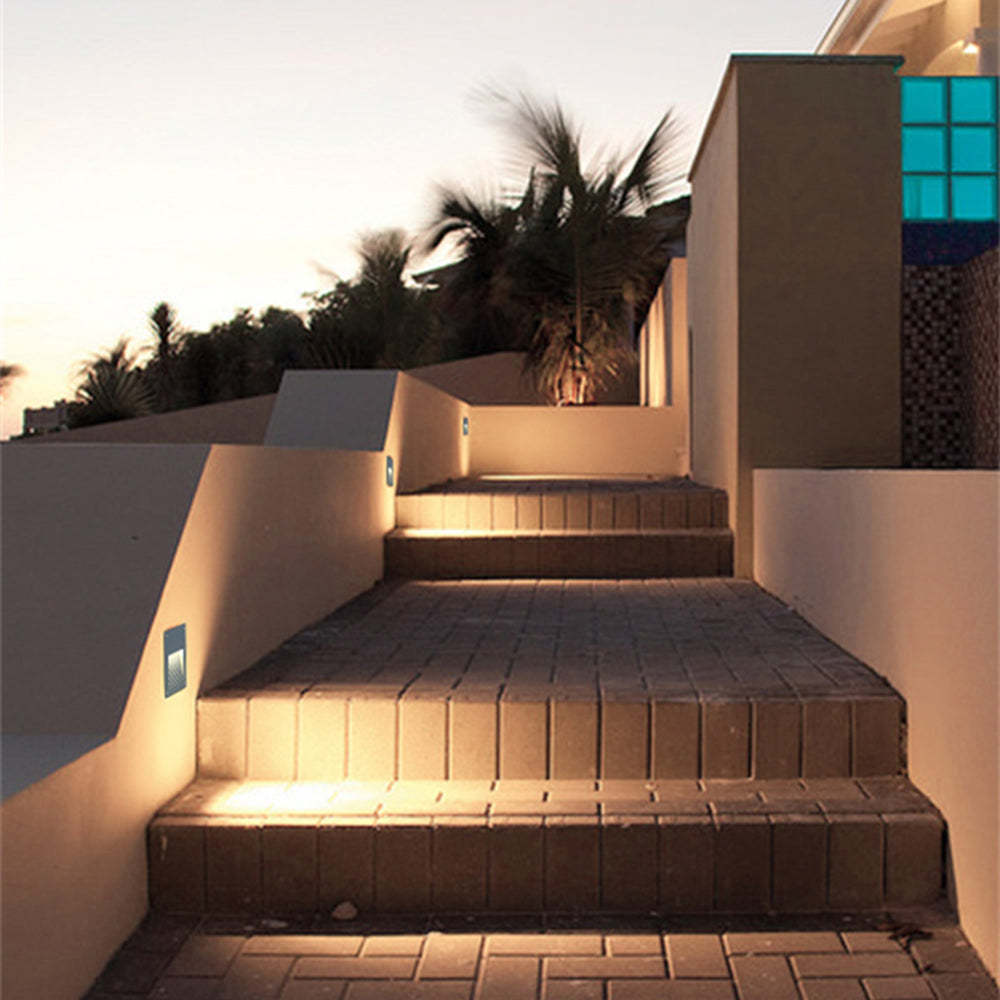 Orr Modern Metal Rectangular Outdoor Deck/Step Light, Grey/Black