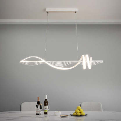 Louise Contemporary Style Linear Metal Pendant Light White/Black