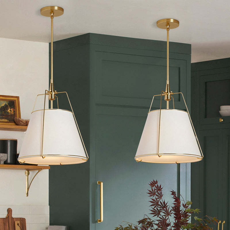 Modern LED Pendant Light Gold Black Metal Fabric BedRoom | Las Sola