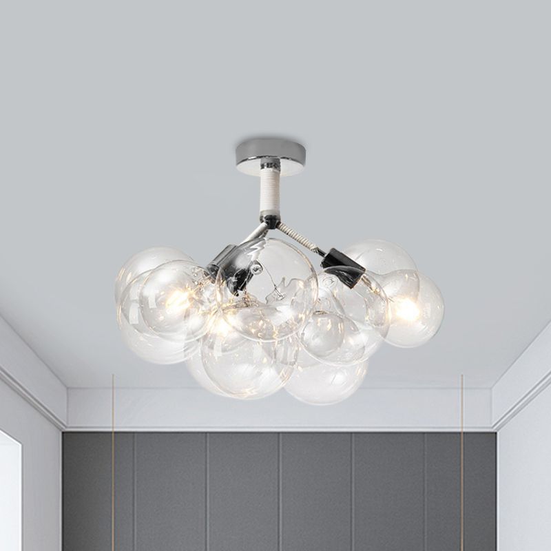 Modern glass globe ceiling light in a room setting