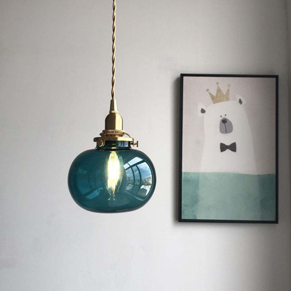 Hailie Retro Oval Glass Metal Pendant Light