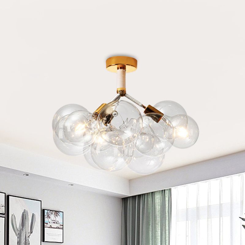Valentina modern glass globe ceiling light, bedroom lighting idea
