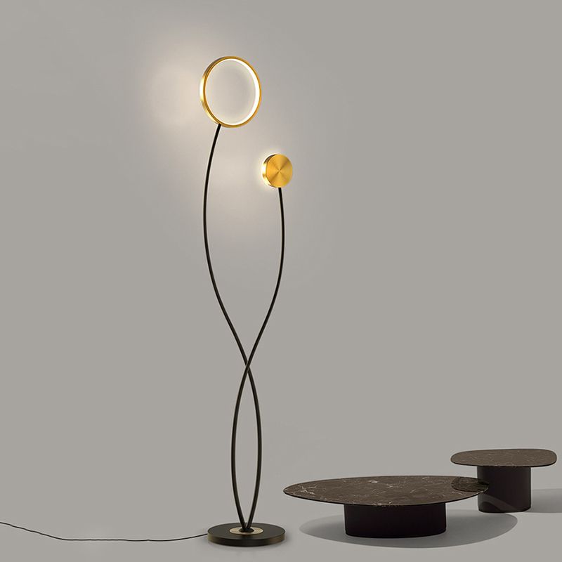 Louise Modern Wave Double Head Metal Acrylic Floor Lamp