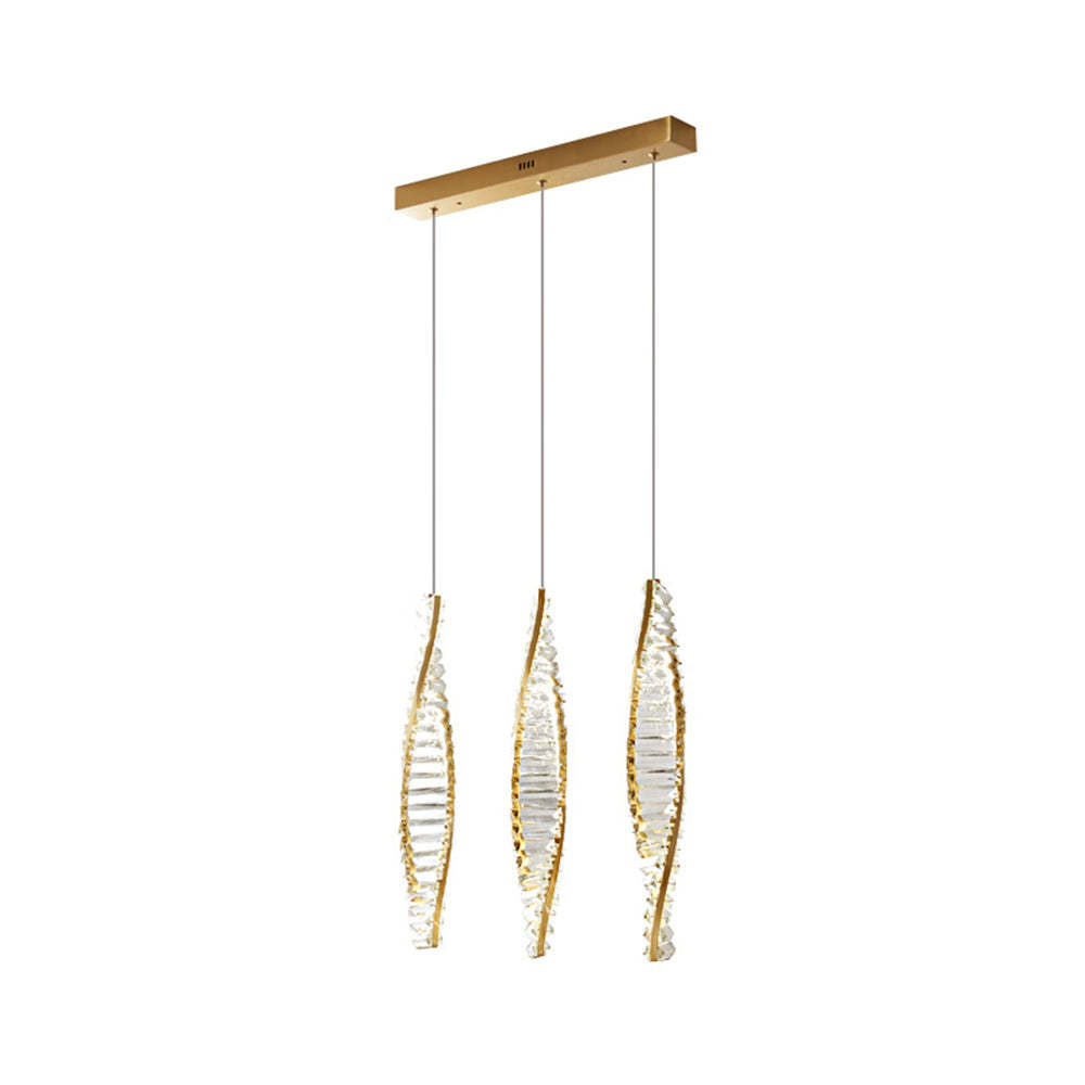 Marilyn Modern Spiral Strip Metal Pendant Light, Black/Gold