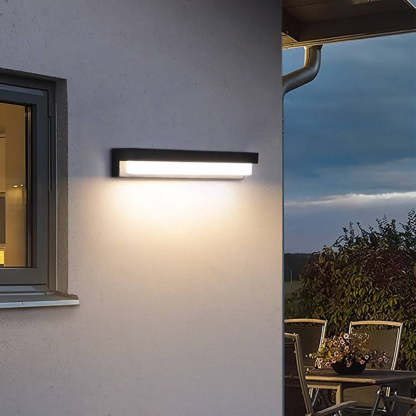 Orr Minimalist Solar Linear Acrylic Outdoor Wall Lamp, Black