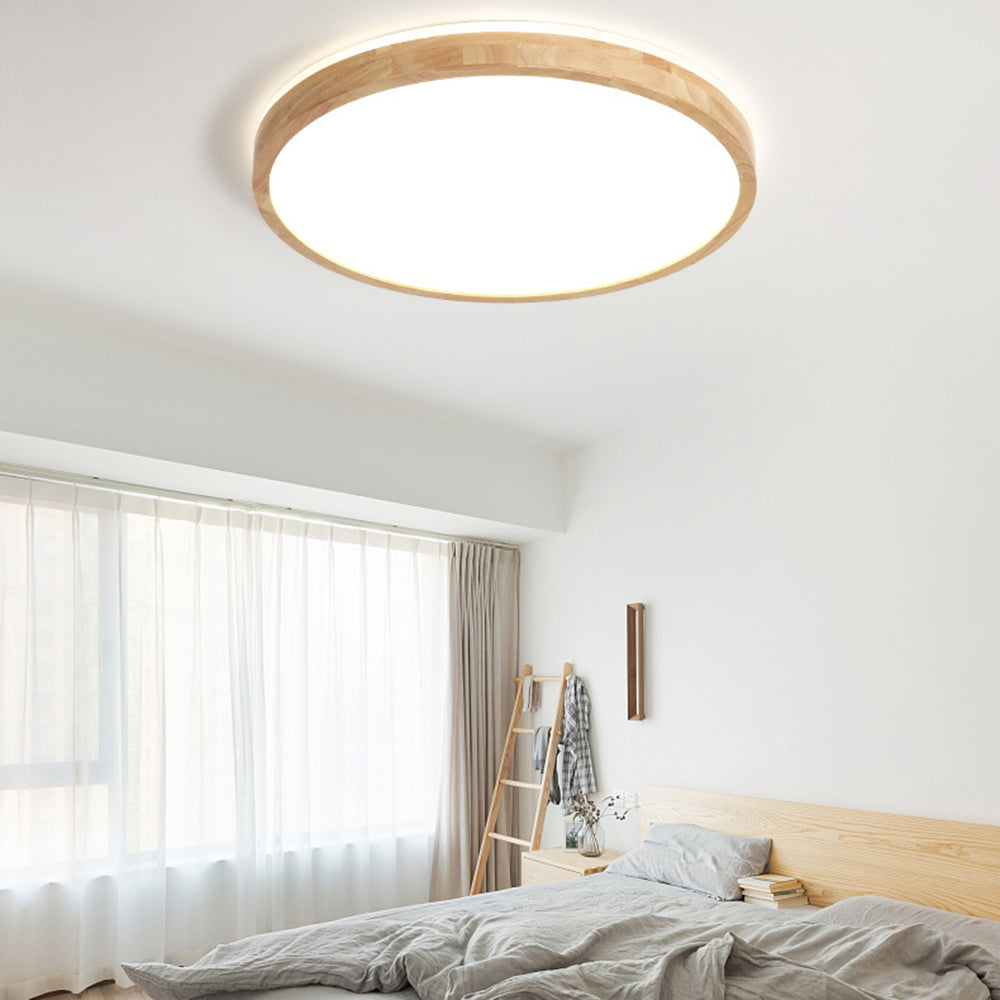 Ozawa wood ceiling light in minimalist bedroom