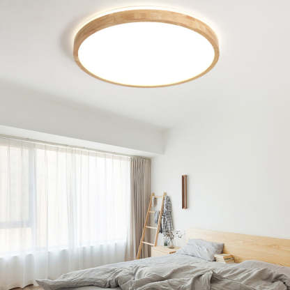 Ozawa wood ceiling light in minimalist bedroom