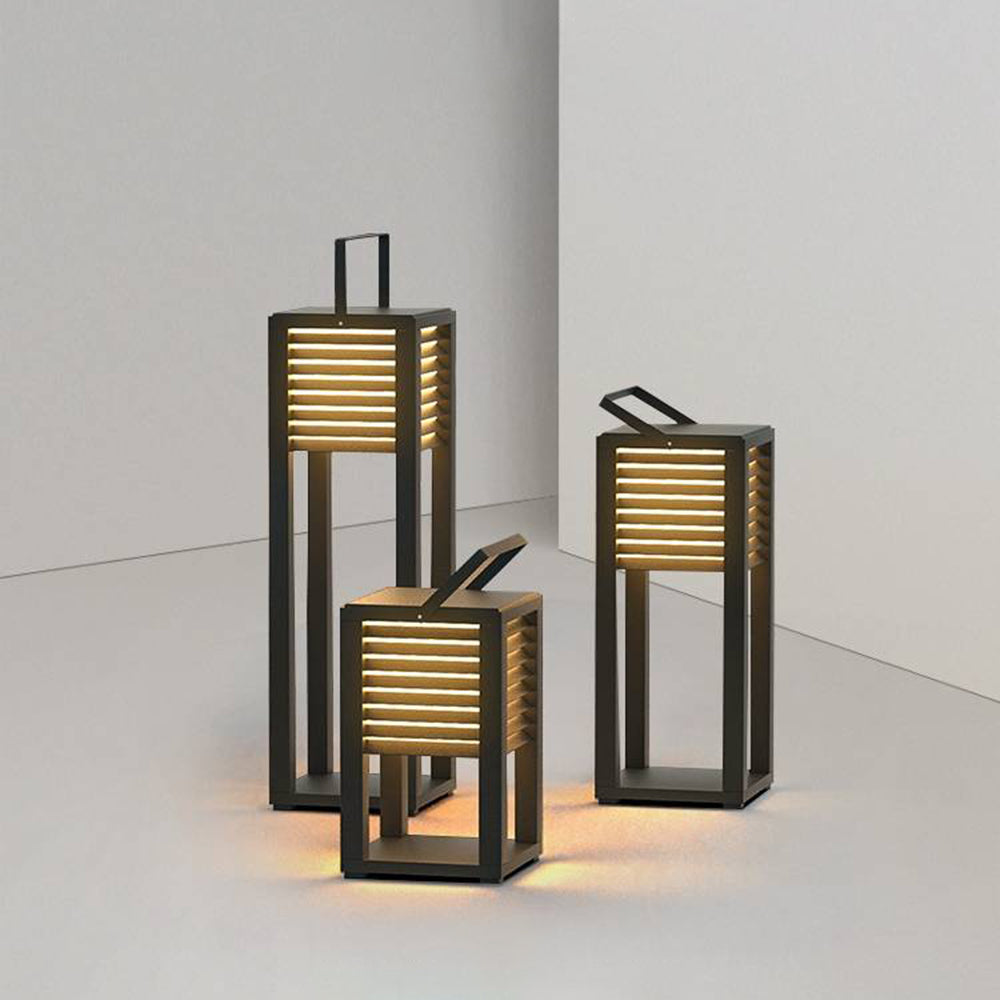 Orr Vintage Cuboid Metal Outdoor Floor Lamp, Black