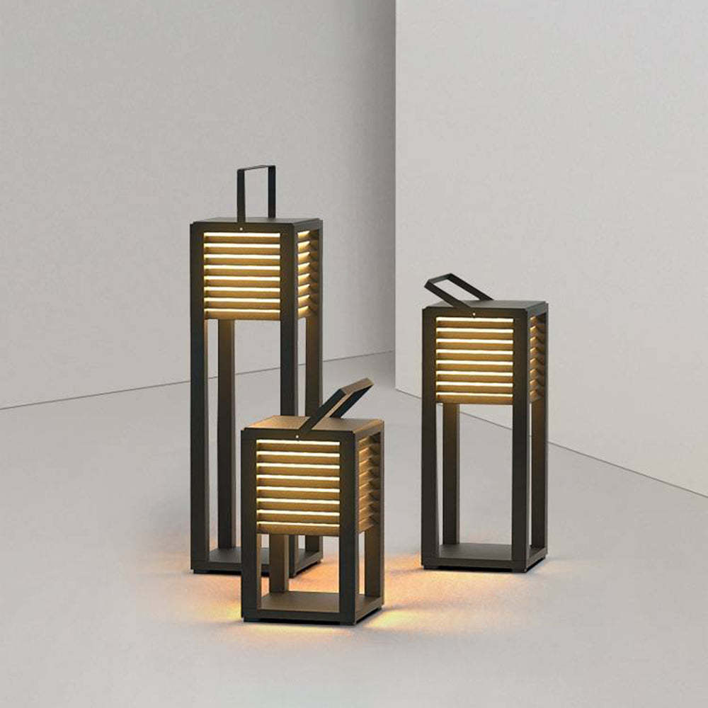 Orr Vintage Cuboid Metal Outdoor Floor Lamp, Black