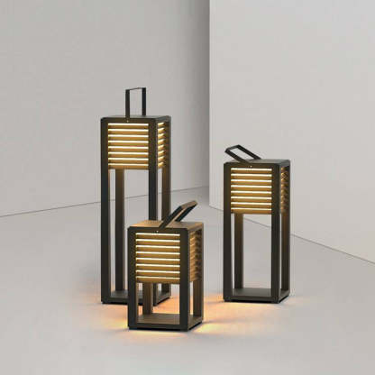 Orr Vintage Cuboid Metal Outdoor Floor Lamp, Black