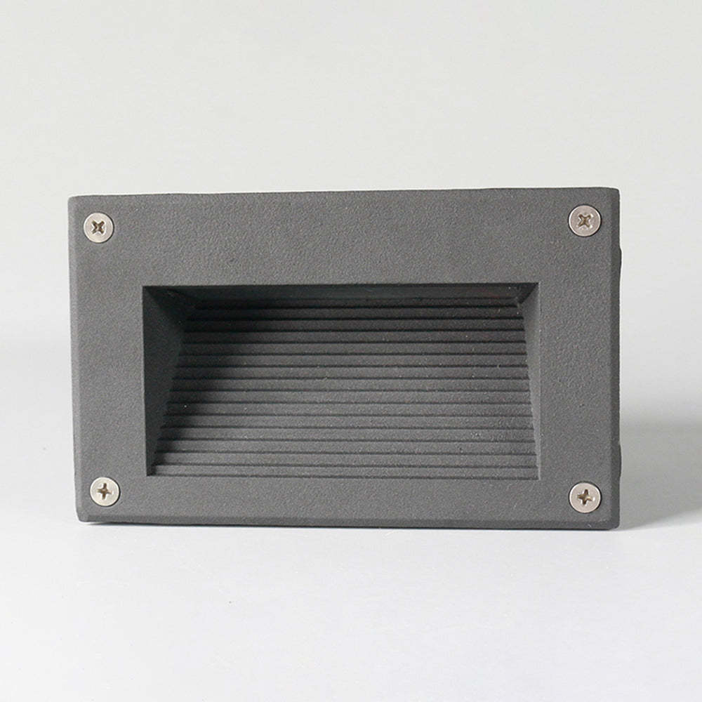 Orr Modern Metal Rectangular Outdoor Deck/Step Light, Grey/Black