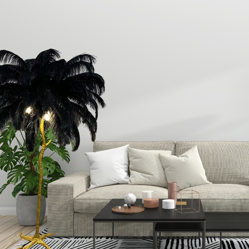 O'Moore Nordic Luxury Unique Ostrich Feather Floor Lamp/Table Lamp