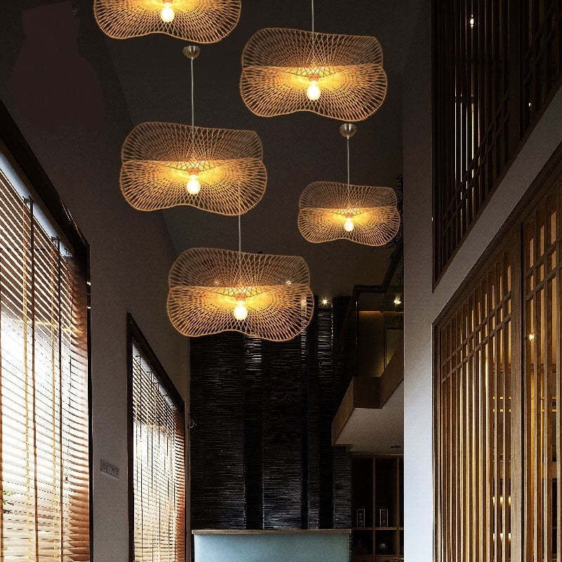 Muto Elegance Woven Nature Rattan Pendant Light