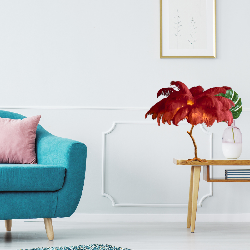 O'Moore Nordic Luxury Unique Ostrich Feather Floor Lamp/Table Lamp
