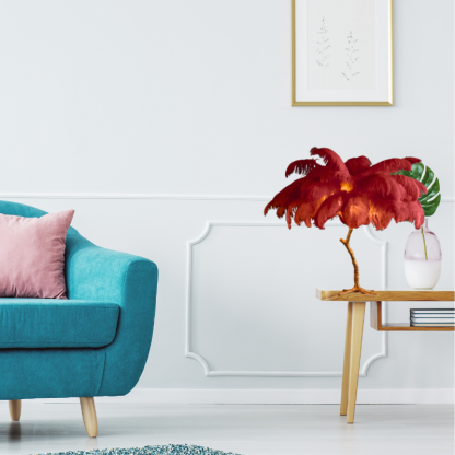 O'Moore Nordic Luxury Unique Ostrich Feather Floor Lamp/Table Lamp