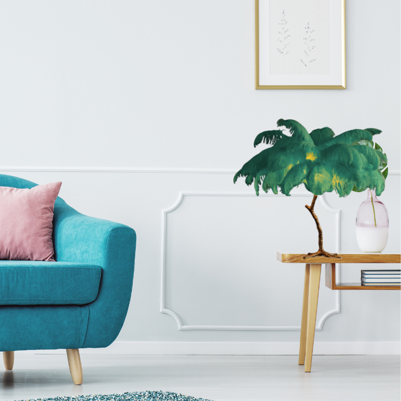 O'Moore Nordic Luxury Unique Ostrich Feather Floor Lamp/Table Lamp
