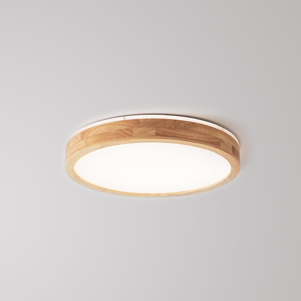 Ozawa round wood flush mount ceiling light