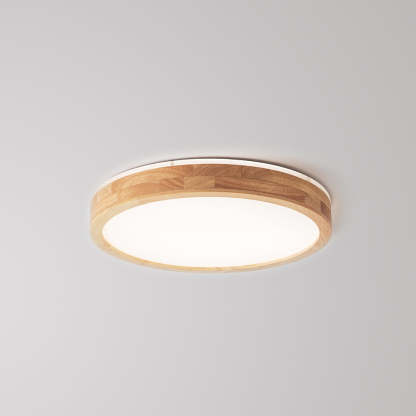 Ozawa round wood flush mount ceiling light
