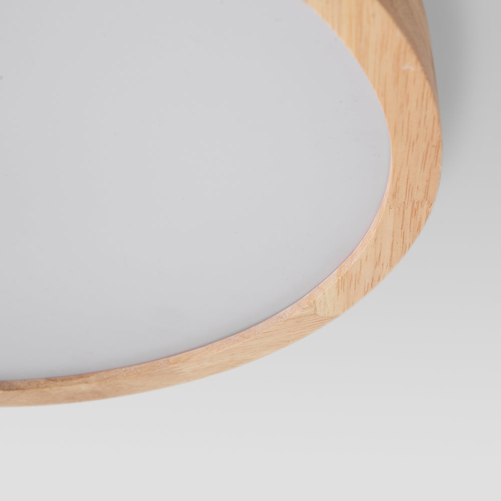 Ozawa round wood ceiling light close up