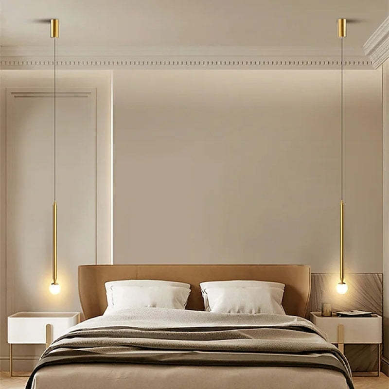 Carr Linear Metal Pendant Light, Black & Gold