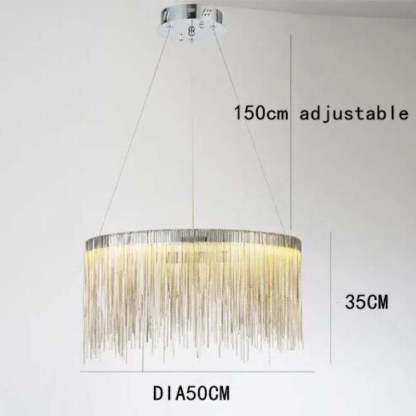 Arisha Colon Tassel Chain Art Deco Pendant Light Silver/Gold Living Room/Hall