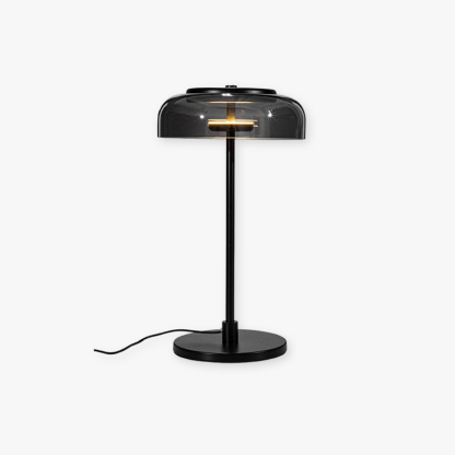 Hailie metal table lamp with glass shade