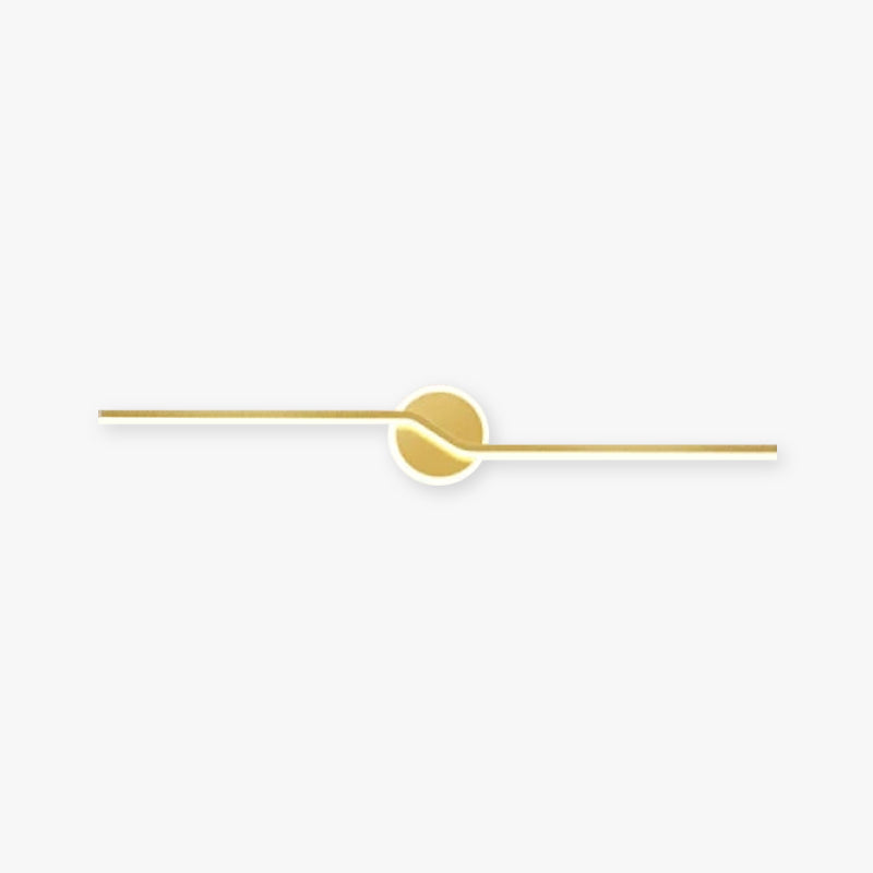 Leigh Wall Lamp Linear Minimalist, Metal, Black/Gold, Bedroom