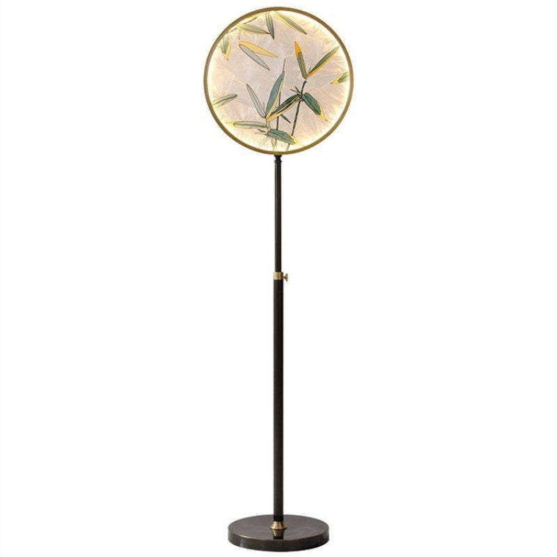 Jade Zen Artistic Circle Floor Lamp Metal Glass