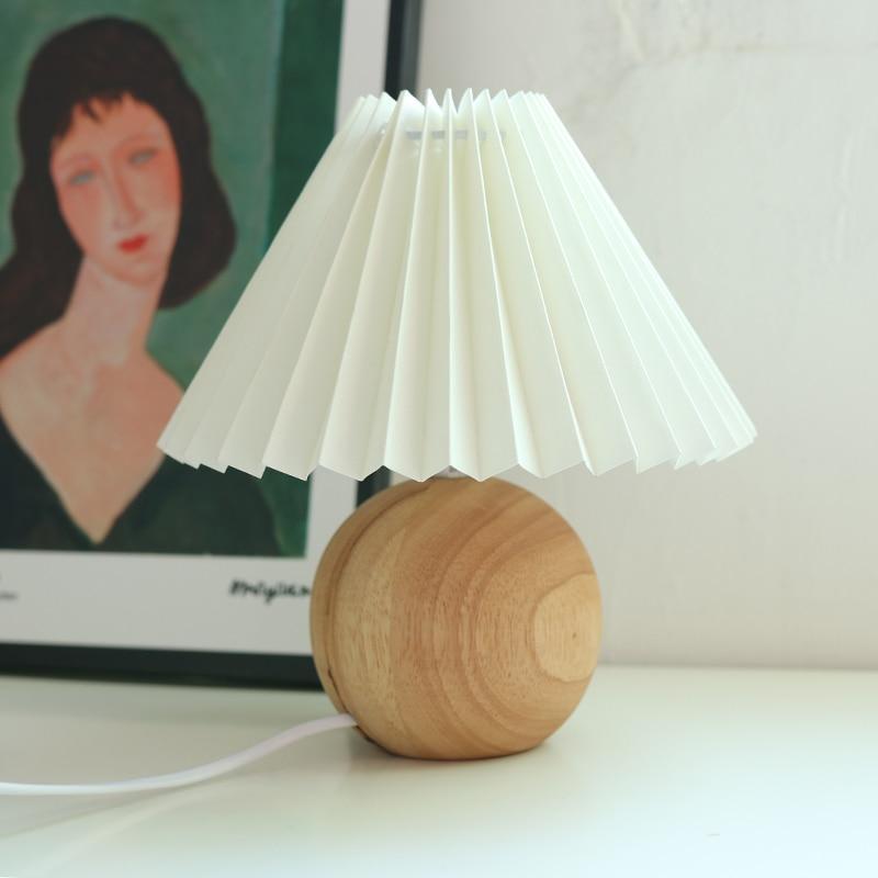 Ozawa Vintage Bedside Table Lamp, Cream/Beige/White, Rattan/Wood/Ceramic