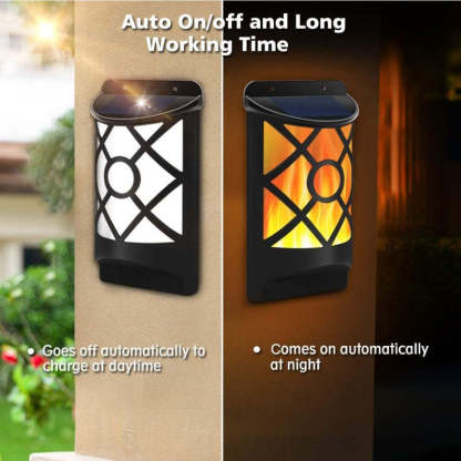 Sumait Waterproof LED Flickering Flame Solar Wall Lamp