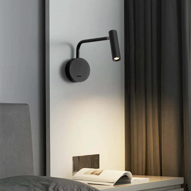Orr Wall Lamps Swing Arm Modern, LED Spotlight, Black/White/Gold, Corridor