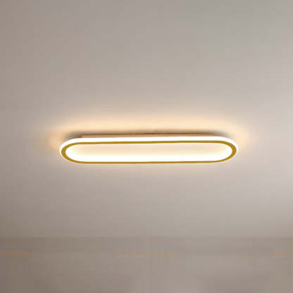 Quinn Modern Rectangular Flush Mount Ceiling Light Black Gold Acrylic Metal Living Room