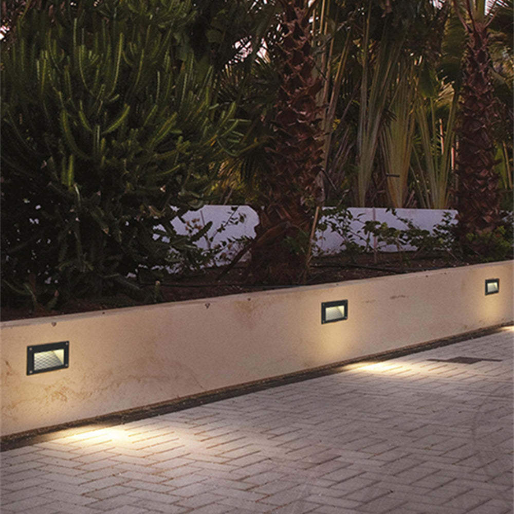 Orr Modern Metal Rectangular Outdoor Deck/Step Light, Grey/Black