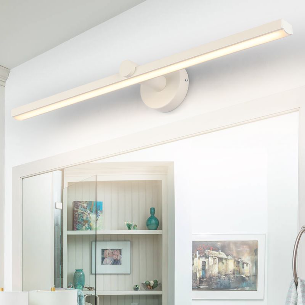 Minimalist Linear Acrylic Mirror Front Wall Lamp, Bathroom | Las Sola